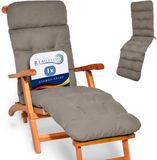 Beautissu Flair DC Deckchair Kussen 200x50x8 cm Taupe