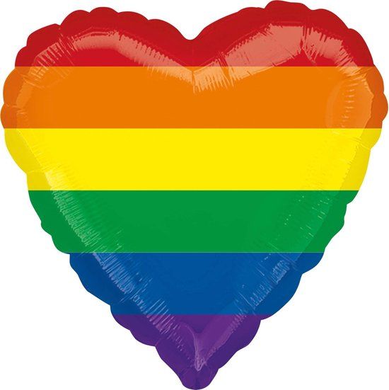Qualatex Folieballon Hart Pride Regenboog 46 cm
