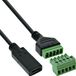 InLine USB-C Female naar Zonder connector Kabel 1 m Zwart;Groen