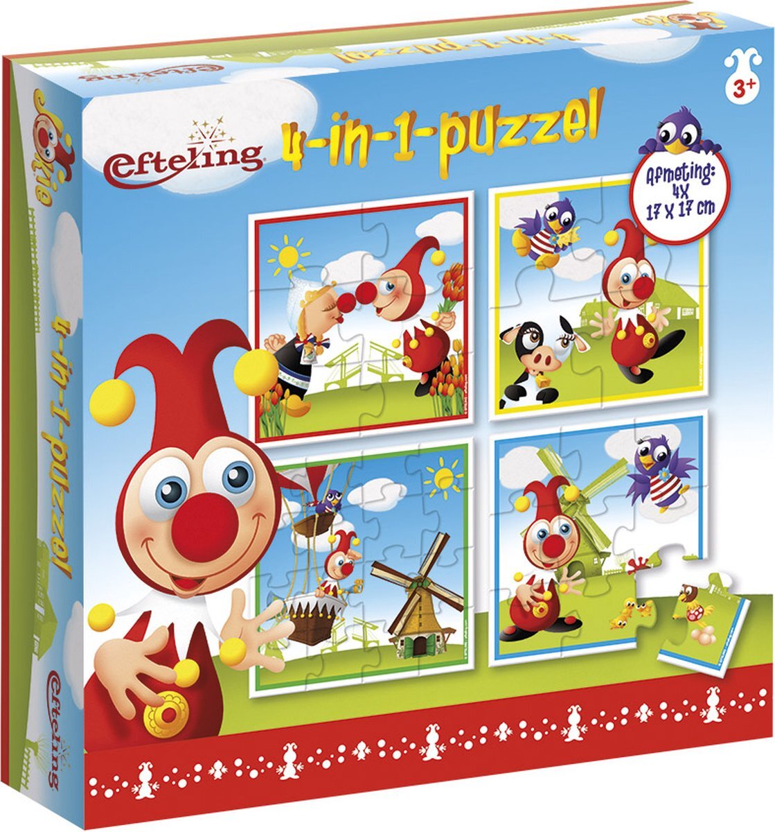 Bambolino Toys - Jokie 4 in 1 puzzel - 4x6x9x16 stukjes - Efteling - kinderpuzzel - leren puzzelen - educatief peuter speelgoed - puzzel 3 jaar en ouder