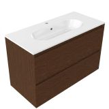 Saniclass Holz Pure Meuble de salle de bain - 100x45x73.9cm - Noyer mat Pure