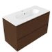 Saniclass Holz Pure Badkamermeubelset - 100x45x73.9cm - Mat Walnut Pure