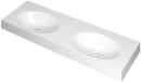 Wastafel INK Smooth Wastafel Polystone Dubbel Zonder Kraangaten - 1400x450x90 mm - Glans Wit