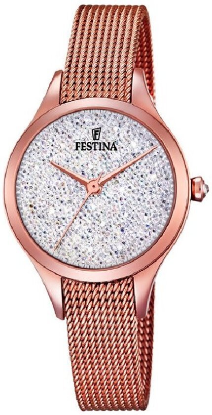 Festina Mademoiselle Swarovski crystals F20338/1 - Horloge - Dames - RosÃ©kleurig - Ã˜ 31 8 mm