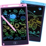 Non-branded 2 pièces tableau d'écriture LCD tableau à dessin écran 22 cm - Bleu et Rose