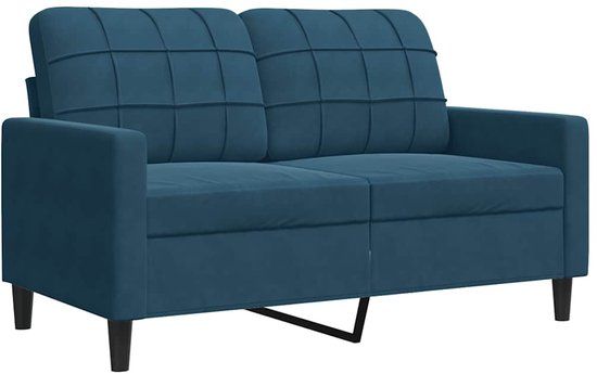 vidaXL Tweezitsbank 120 cm fluweel blauw