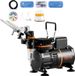 Vevor Airbrush-set, Luchtcompressor met Dubbele Ventilator, Professionele Airbrush-systeemset met 3 Airbrushes, Houder, Verfmengwiel, Reinigingsborstelset