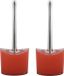 MSV Toiletborstel met houder Aveiro rood/zilver 2 stuks