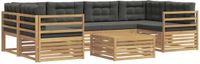 vidaXL - Hoek loungeset - 6 zitplekken - Polyester - Wit en antracietkleurig