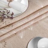 ANRO Tafelkleed Japanse stijl Beige Ovaal 180x140cm Rechte rand Afwasbaar Waterafstotend