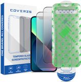 Coverzs Tempered Glass Privacy Screenprotector met frame (2-pack) geschikt voor iPhone 13