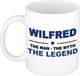 Bellatio Decorations Naam cadeau Wilfred - The man, The myth the legend koffie mok / beker 300 ml - Donkerblauw Keramiek
