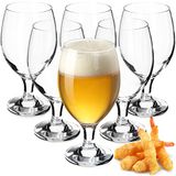 KADAX Bierglazen, bierglazen van glas, biertulpen, tarweglazen voor donker en licht bier, ambachtelijke bierglazen, bierpul, pilsner glas, bierglas, bierbeker (400 ml, 6 stuks, transparant)