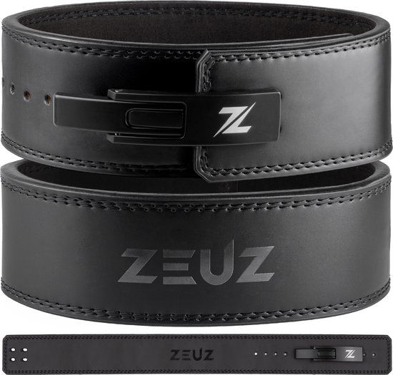 ZEUZ Leren Powerliftriem - Gewichtheffen, Fitness, CrossFit - Zwart - Maat S