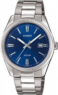 Casio MTP-1302PD-2AVEF Herenhorloge - Zilverkleurig - Blauwe Wijzerplaat - 38 mm