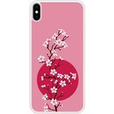 Cherry blossom Bedrukt siliconen hoesje compatibel met iPhone XS Max