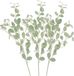 DK Design Fleur artificielle Eucalyptus branche Real Touch - 3x - 90 cm - vert clair