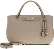 GUESS Carmella Girlfriend Satchel schoudertas Bone Logo crème