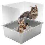 Merkloos 3-delige Kattenbak Spatbescherming 40x30 cm