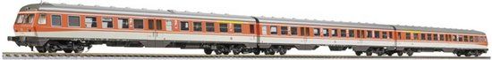 Liliput H0 Dieselmotor. BR 614/914 blauw/kieselgrijs 3-delig Ombouw DB AG