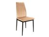 Chaise design velours de polyester beige et acier noir