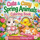 Cute & Cosy Spring Animals – Frühlings-Ausmalbuch - Bold & Easy Coloring Fun