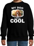 Bellatio Decorations Basset Honden trui / sweater my dog is serious cool zwart - kinderen - 122/128