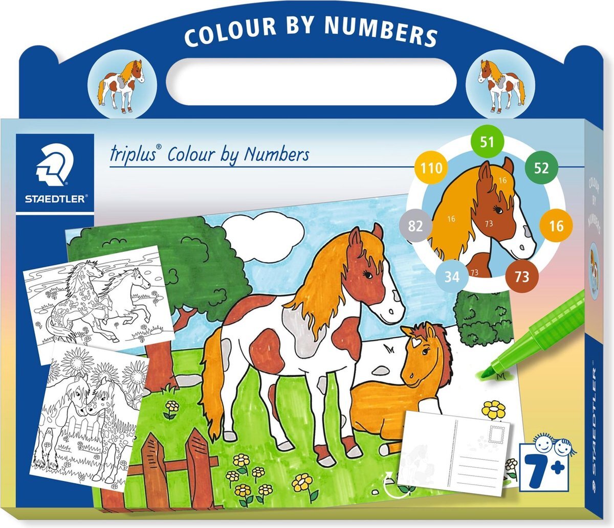 Staedtler kleuren op nummer kleurboek paarden