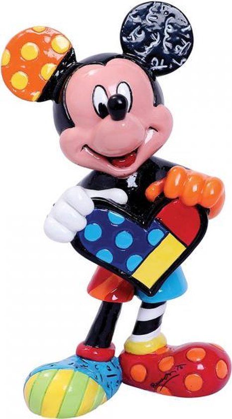 Britto Mickey Mouse with Heart Figurine - 9 cm - Multi