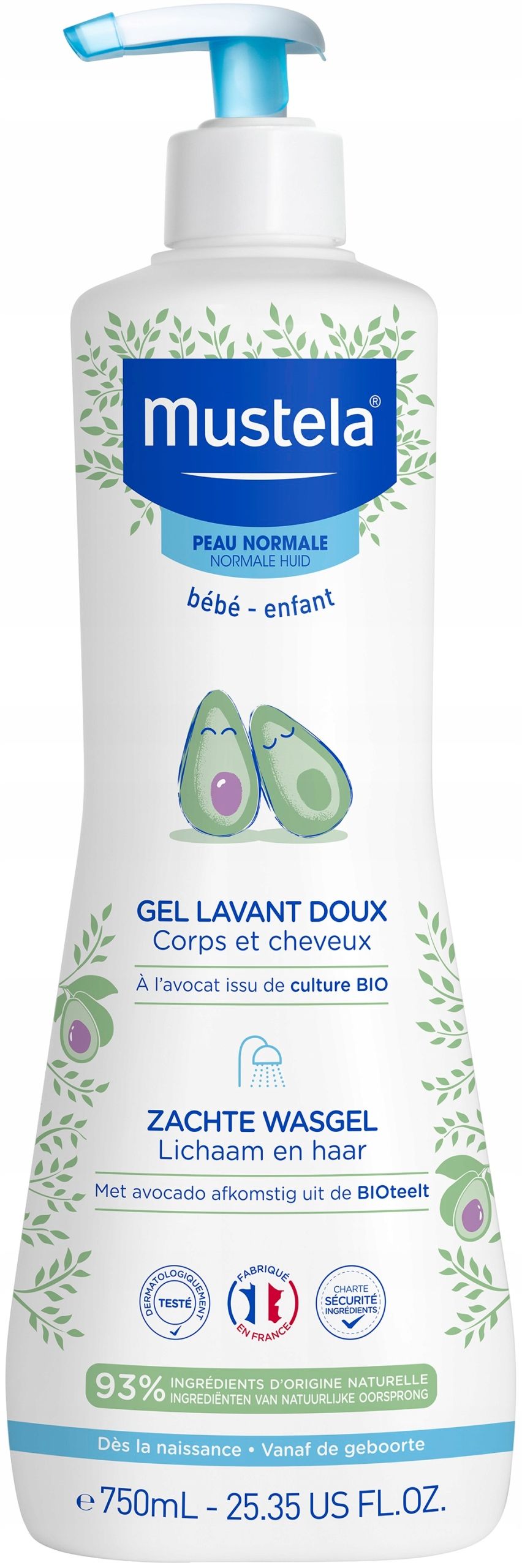 Mustela Bébé Gel Lavant Doux Normale Huid 750ml