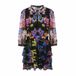 Desigual VEST_LYON Damesjurk Zwart Gebloemd Katoen Kort Mini