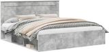 vidaXL Cadre de lit Béton gris 180 x 200 cm Bois traité