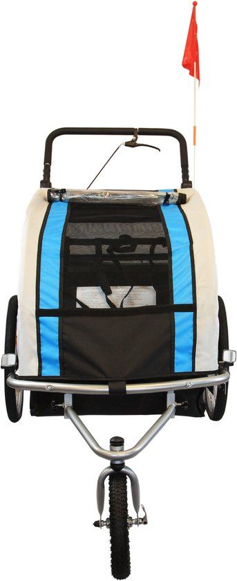 Viking Choice Fietskar voor kinderen - met buggyfunctie - blauw - 40 kg - Framebevestiging