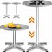 Casaria 2x Ronde Statafel - In Hoogte Verstelbaar 70/115cm - Aluminium