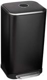 Amazon Basics Vuilnisbak, 32 liter, met voetpedaal, softclose-mechanisme, voor thuis en op kantoor, rechthoekig, zwart