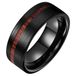 TJ Tom Jaxon Tom Jaxon heren ring Wolfraam Mat Zwart Hout Groef-17mm