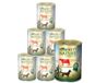 Dehner Best Nature Hondenvoer, natvoer zonder granen, voor volwassen honden, rund/rijst/distelolie, 6 x 400 g blik (2,4 kg)