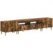 Maison Exclusive - Meuble TV LED exclusif, composé de 3 éléments, en bois stratifié imitation chêne fumé, modèle DELFT