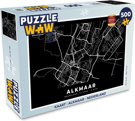 MuchoWow Puzzel Kaart - Alkmaar - Nederland - Legpuzzel - Puzzel 500 stukjes