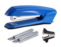 Bostitch Office Ascend 3-in-1 nietmachine voordeelpakket, capaciteit 20 vellen, inclusief 5000 nietjes, geïntegreerde ontnieter en extra ontnieter, nietjesopslag, assorti kleuren