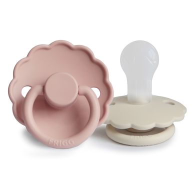 FRIGG Fopspeen Daisy silicone - Blush / Cream - 0-6 maanden - 2 stuks