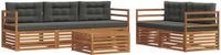 vidaXL Acacia Hout Bank Loungeset Natuurlijk en Antraciet