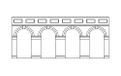 Hornby Middenniveau Gebogen Keermuren x2 (Rode Baksteen)