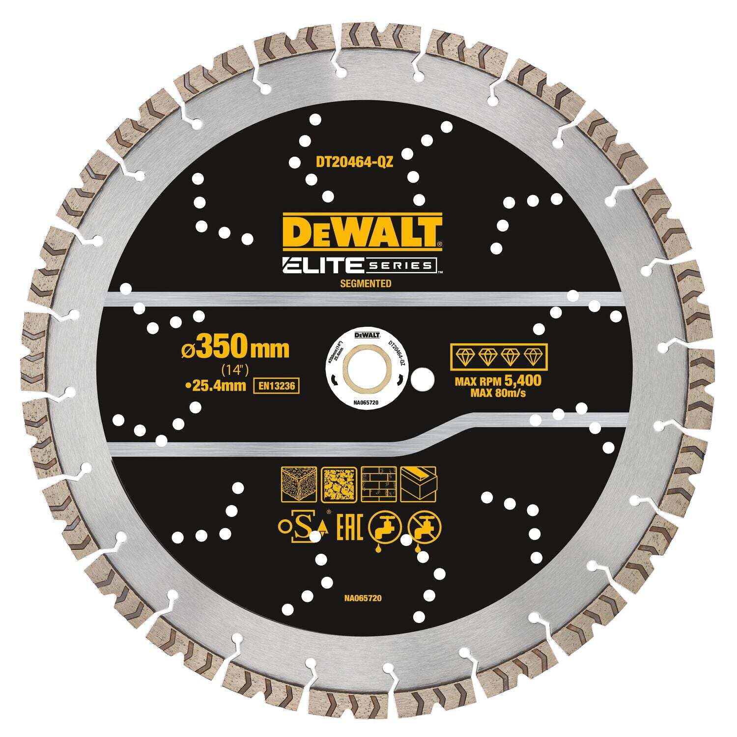 DeWALT DT20464 Diamantzaagblad Gesegmenteerd 355mm Elite Series Asgat 25,4mm