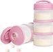 Merkloos Melkpoeder Portioneer Baby Stapelbare Melkpoeder Opbergdoos Set van 2 (Baby Roze-2)