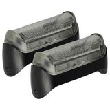vhbw 2x scheerfolie, compatibel met Braun MG5050, CruZer6 Face, CruZer Z40, MG5090 Multigroome elektrisch scheerapparaat + frame, zwart/zilver