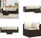 vidaXL Loungeset met kussens polyrotan bruin