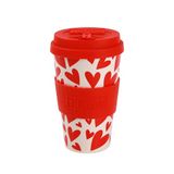 IDRINK - RPET Koffiemok met Opening en Siliconen Deksel, Gemakkelijk Mee Te Nemen, 435 ml Gerecyclede Kunststof Meeneembeker, 8,7 x 8,7 x 15 cm, 435 ml (FOLLOW YOUR HEART)