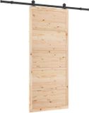 vidaXL Schuifdeur 80 x 208 cm Massief Grenenhout Naturel