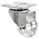 WAGNER Soft zwenkwiel SKATER- diameter Ø 35 mm, hoogte 50 mm, staal verzinkt, transparant, schroefplaat 42 x 42 mm, draagkracht 35 kg - 03103501